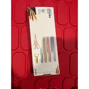 Corrugated Kitchen Knife Set – 6 Piece – Pastel Colors – New